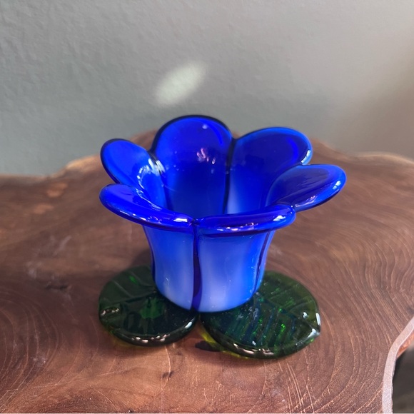 Vibrant Blown Glass Flower Candle Holders - Picture 5 of 7